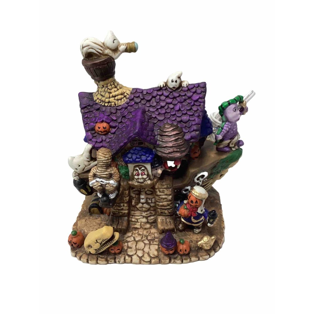 Spooky Town Ghost Ship Porcelain Lighted Decorative Halloween House Tested Works